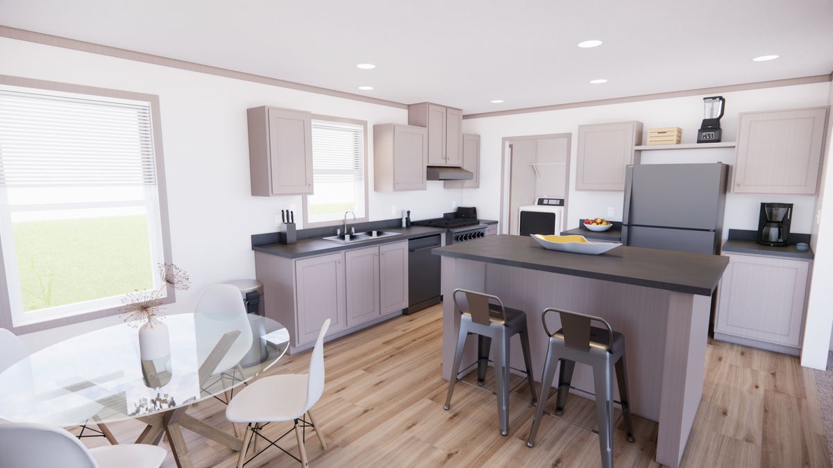 The 4828-E201 ADRENALINE Kitchen. This Manufactured Mobile Home features 3 bedrooms and 2 baths.