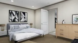 The 7616-4700 THE PULSE Primary Bedroom. This Manufactured Mobile Home features 3 bedrooms and 2 baths.