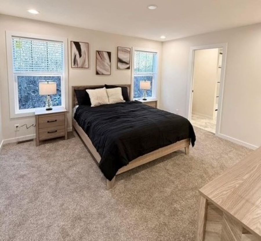 The TOMPKINS BLVD/6428-MS029-1 SEC Primary Bedroom. This Manufactured Mobile Home features 3 bedrooms and 2 baths.