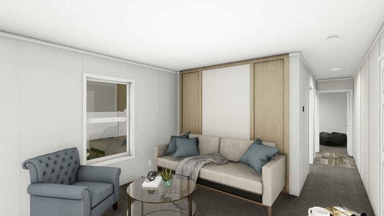 The TOPAZ Living Room. This Manufactured Mobile Home features 3 bedrooms and 2 baths.