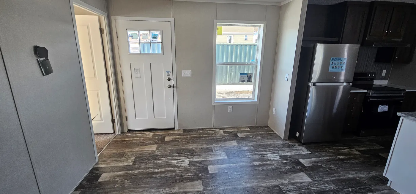 The ONYX 48 Living Room. This Manufactured Mobile Home features 2 bedrooms and 1 bath.