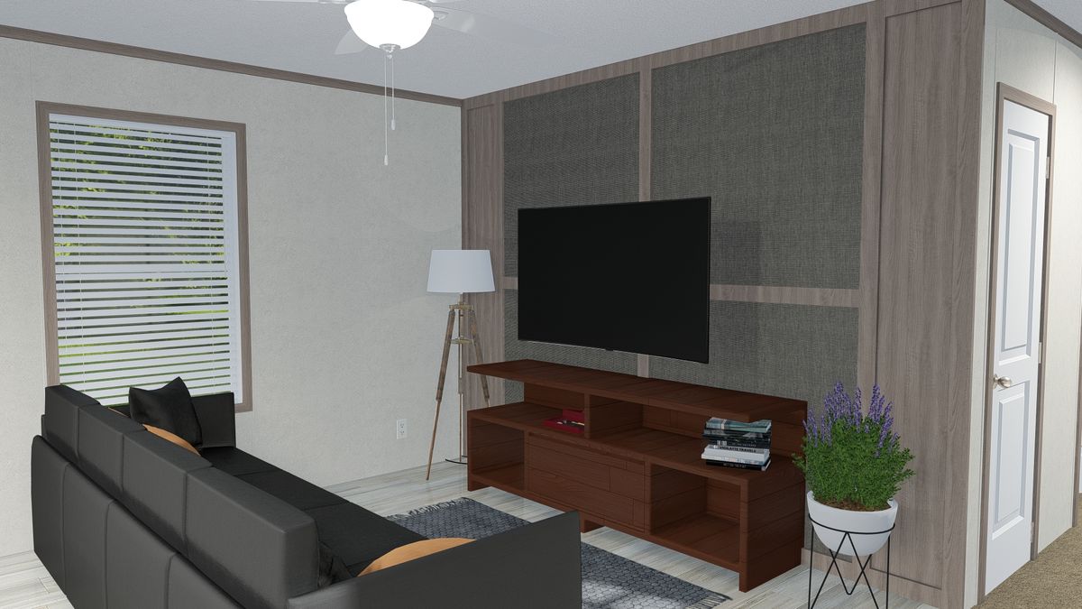 The 6616-4779 THE PULSE Living Room. This Manufactured Mobile Home features 3 bedrooms and 2 baths.