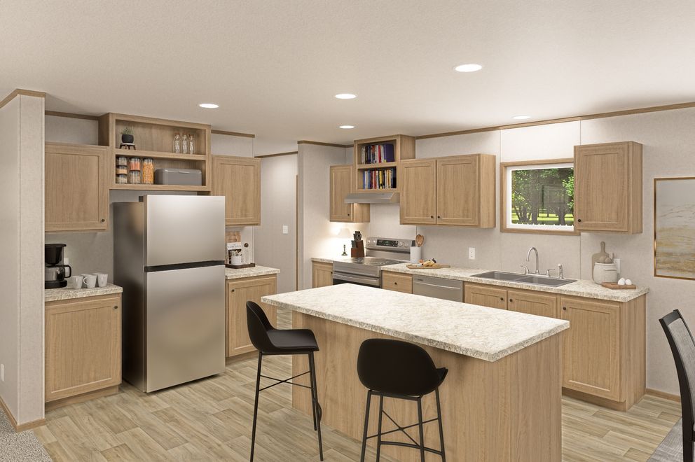 The THE EAGLE 52 Kitchen. This Manufactured Mobile Home features 3 bedrooms and 2 baths.