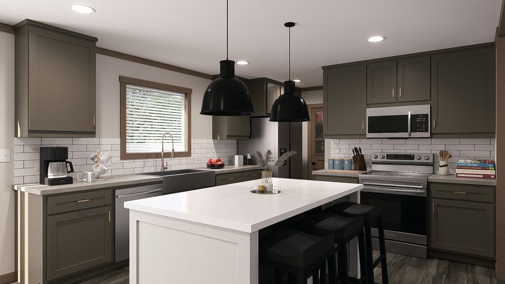 The EMILIE Kitchen. This Manufactured Mobile Home features 3 bedrooms and 2 baths.