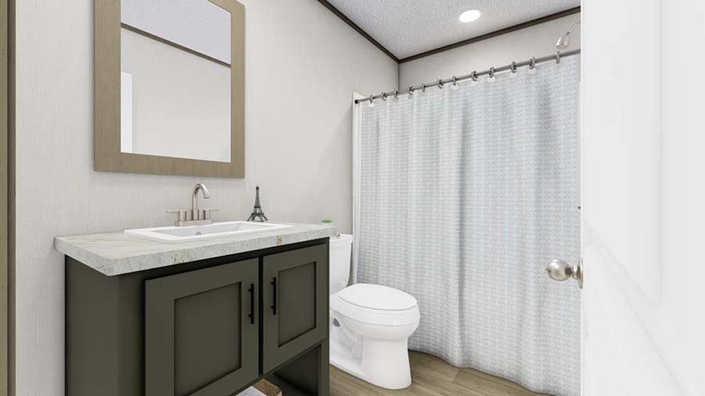 The MOROCCO Guest Bathroom. This Manufactured Mobile Home features 4 bedrooms and 2 baths.