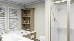 The CAROLINIAN M5010 Primary Bathroom. This Manufactured Mobile Home features 3 bedrooms and 2 baths.