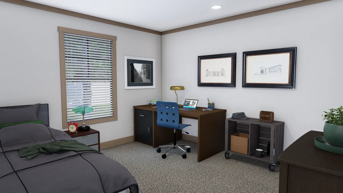 The TINSLEY Bedroom. This Manufactured Mobile Home features 4 bedrooms and 2 baths.