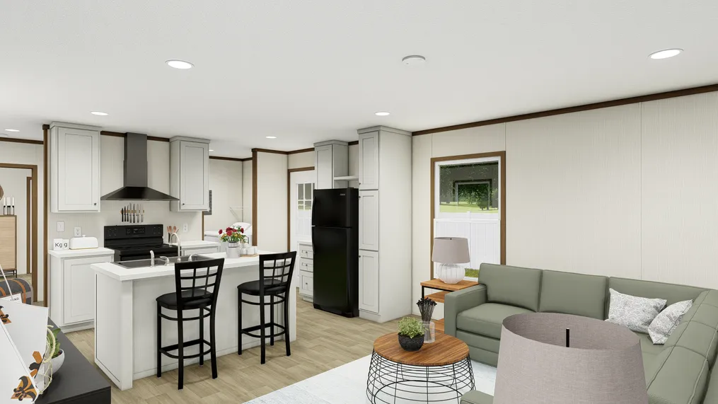 The SPIRIT Family Room. This Manufactured Mobile Home features 2 bedrooms and 2 baths.