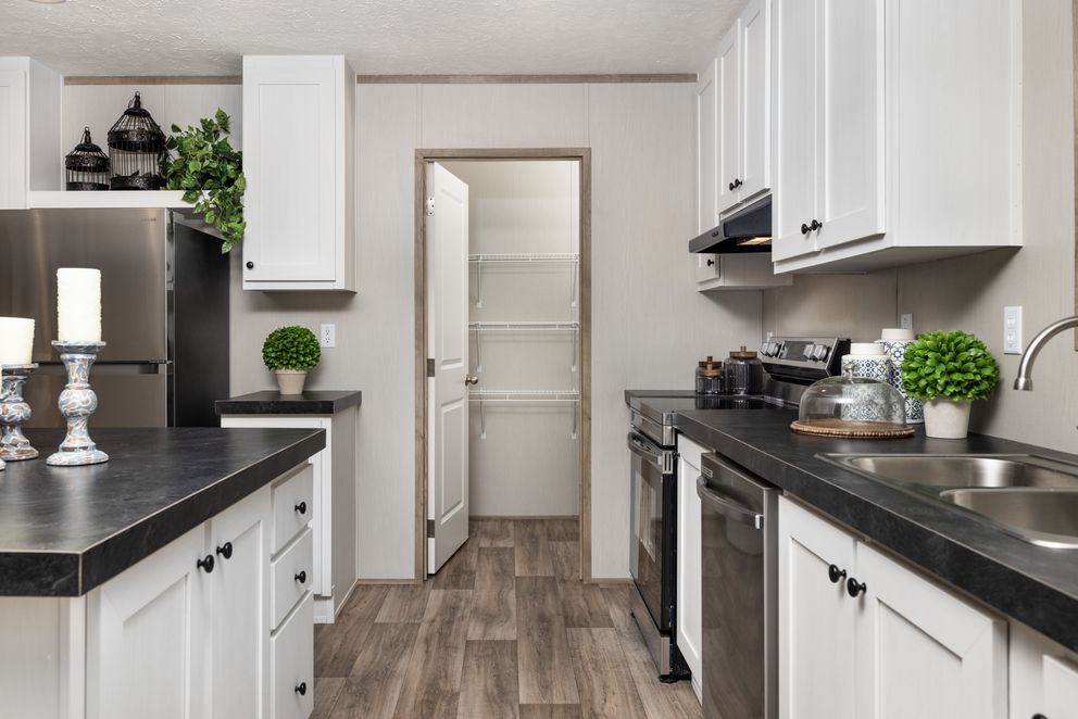 The ASPIRE Kitchen. This Manufactured Mobile Home features 3 bedrooms and 2 baths.