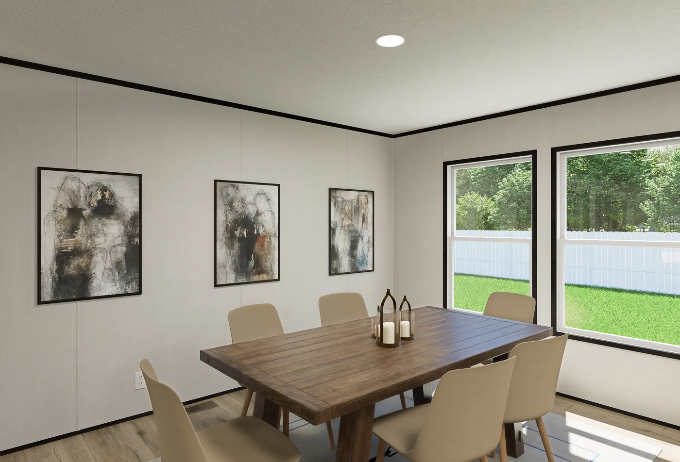 The ECLIPSE Dining Area. This Manufactured Mobile Home features 4 bedrooms and 2 baths.