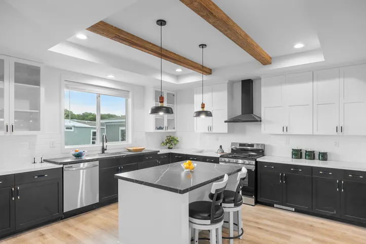 The LULAMAE 3 Kitchen. This Manufactured Mobile Home features 3 bedrooms and 2 baths.