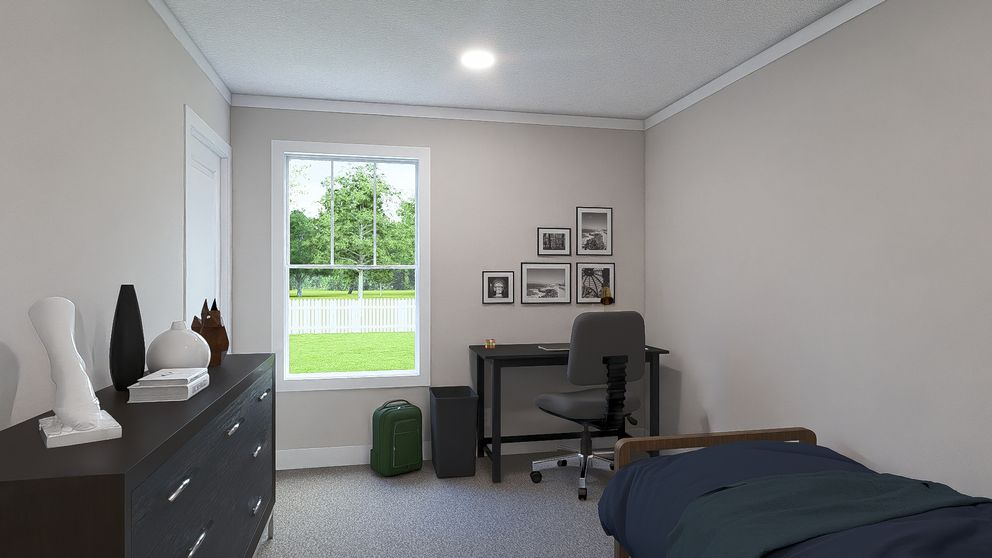 The BROWN EYED GIRL Guest Bedroom. This Manufactured Mobile Home features 4 bedrooms and 2 baths.