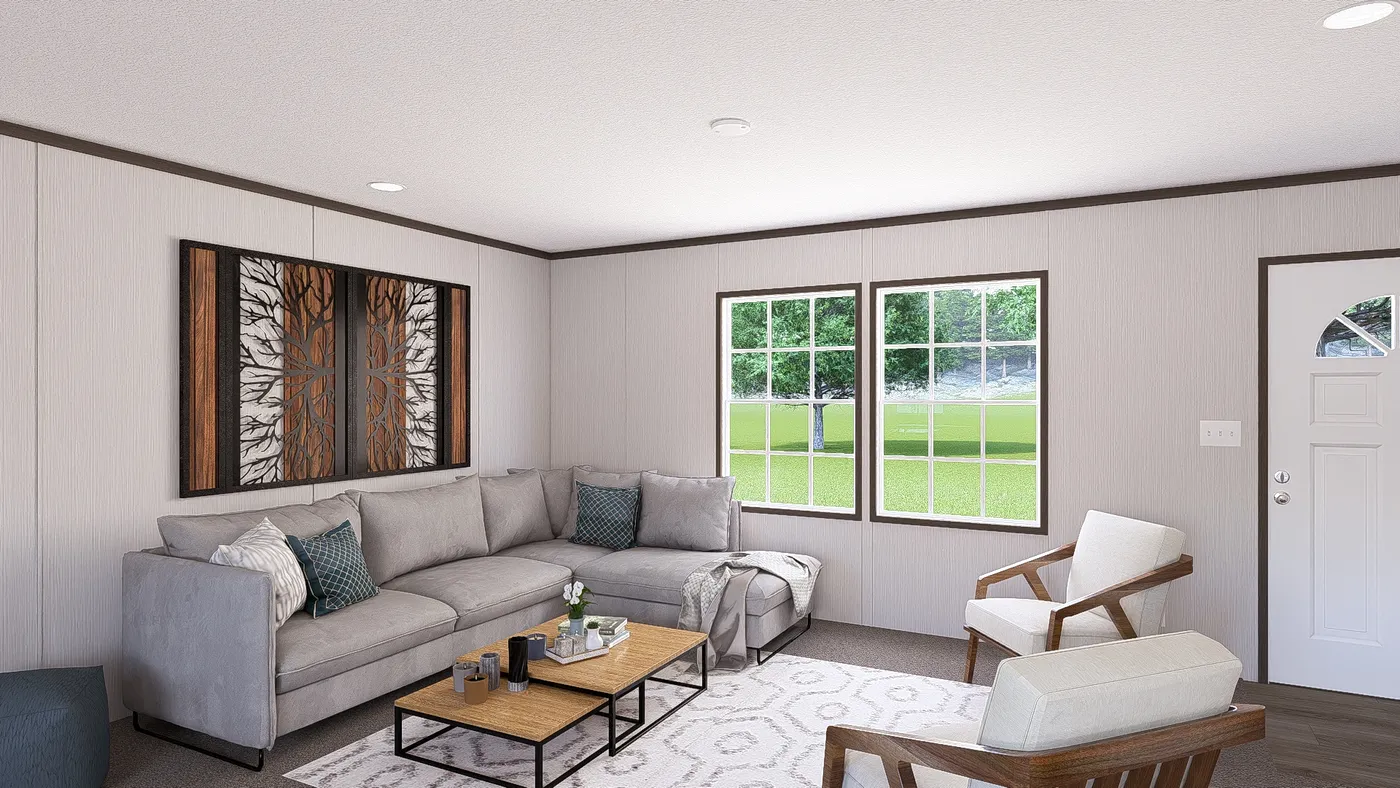 The LEGEND 28X68 Living Room. This Manufactured Mobile Home features 4 bedrooms and 2 baths.