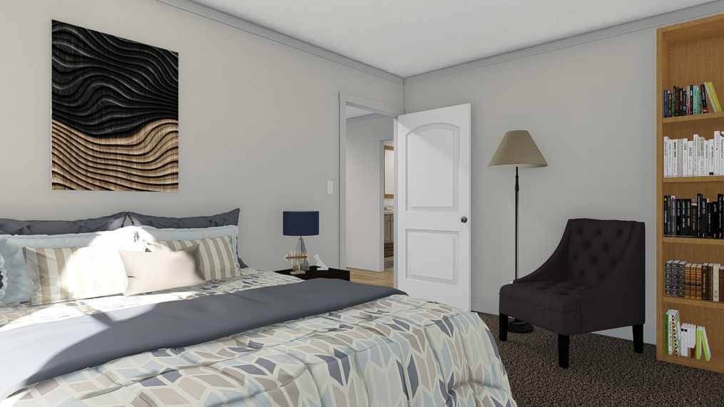 The ROCKET MAN Guest Bedroom. This Manufactured Mobile Home features 3 bedrooms and 2 baths.