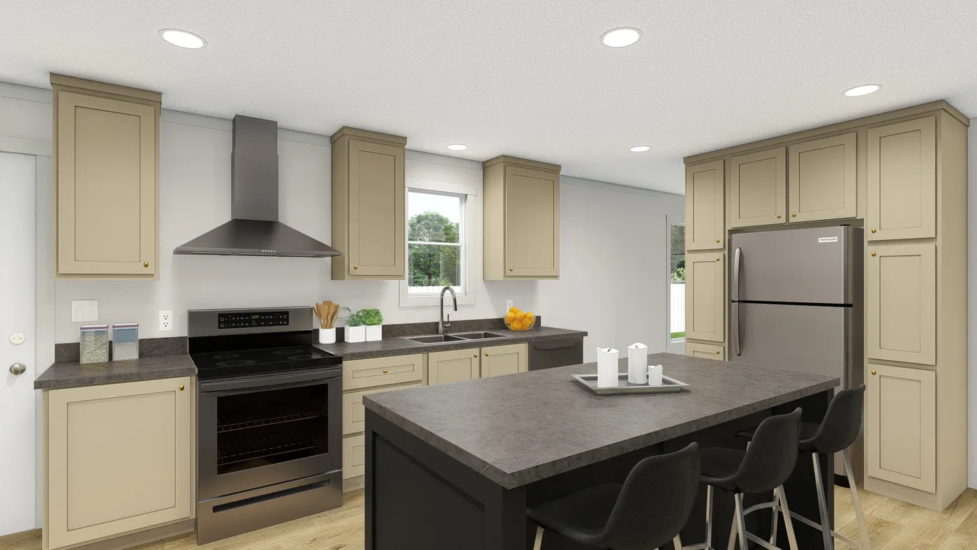 The 2007 "UNDER PRESSURE" 4828 Kitchen. This Manufactured Mobile Home features 3 bedrooms and 2 baths.