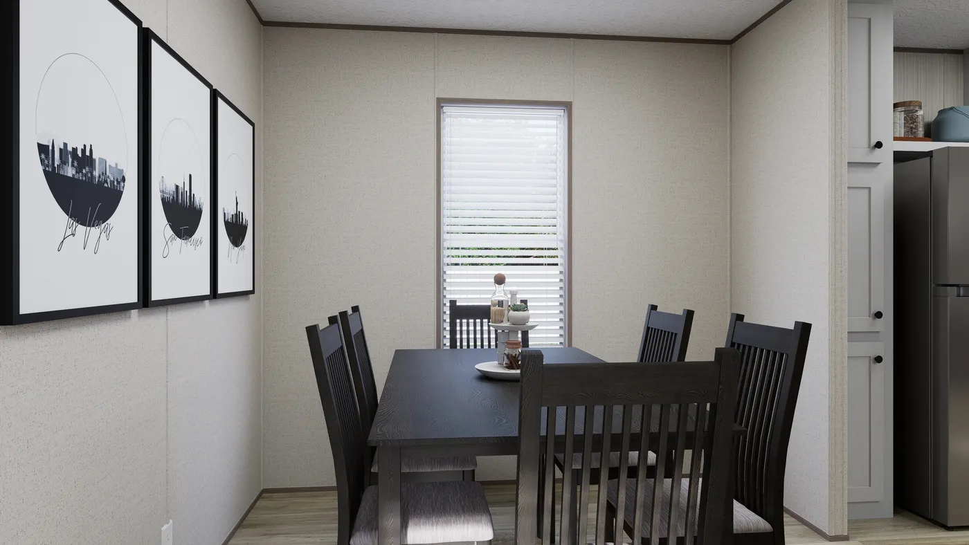 The ROCKY VALLEY Dining Area. This Manufactured Mobile Home features 3 bedrooms and 2 baths.
