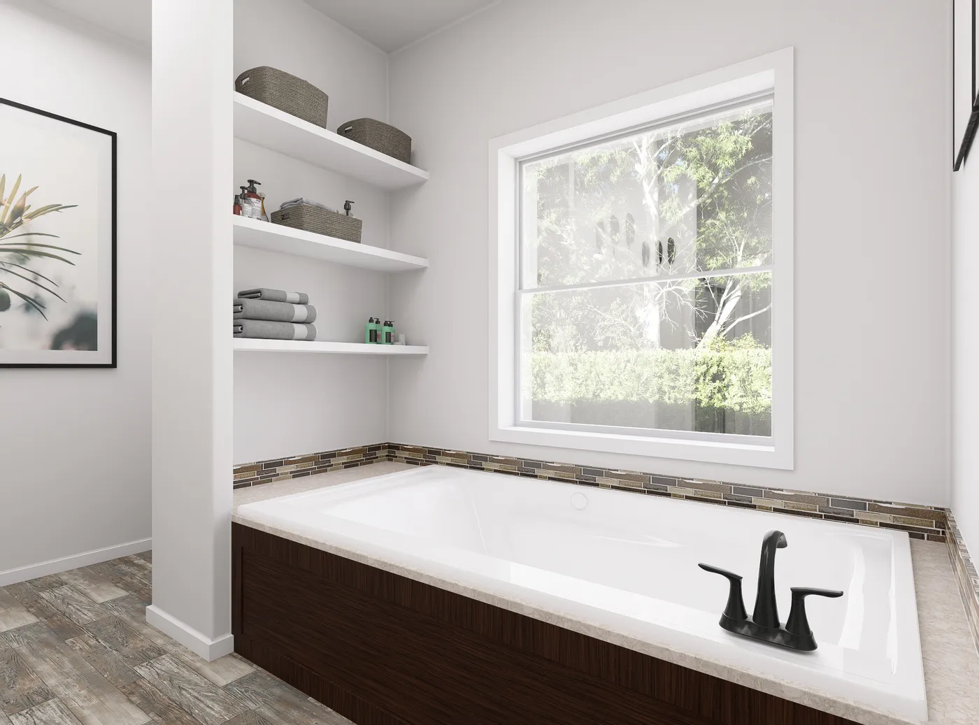 The PREFERRED PLUS CP641F Primary Bathroom. This Manufactured Mobile Home features 3 bedrooms and 2 baths.