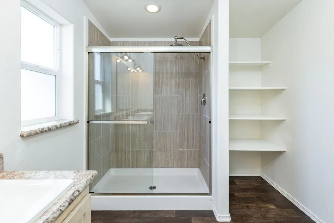 The 2017 COLUMBIA RIVER (NEW) Primary Bathroom. This Manufactured Mobile Home features 3 bedrooms and 2 baths.