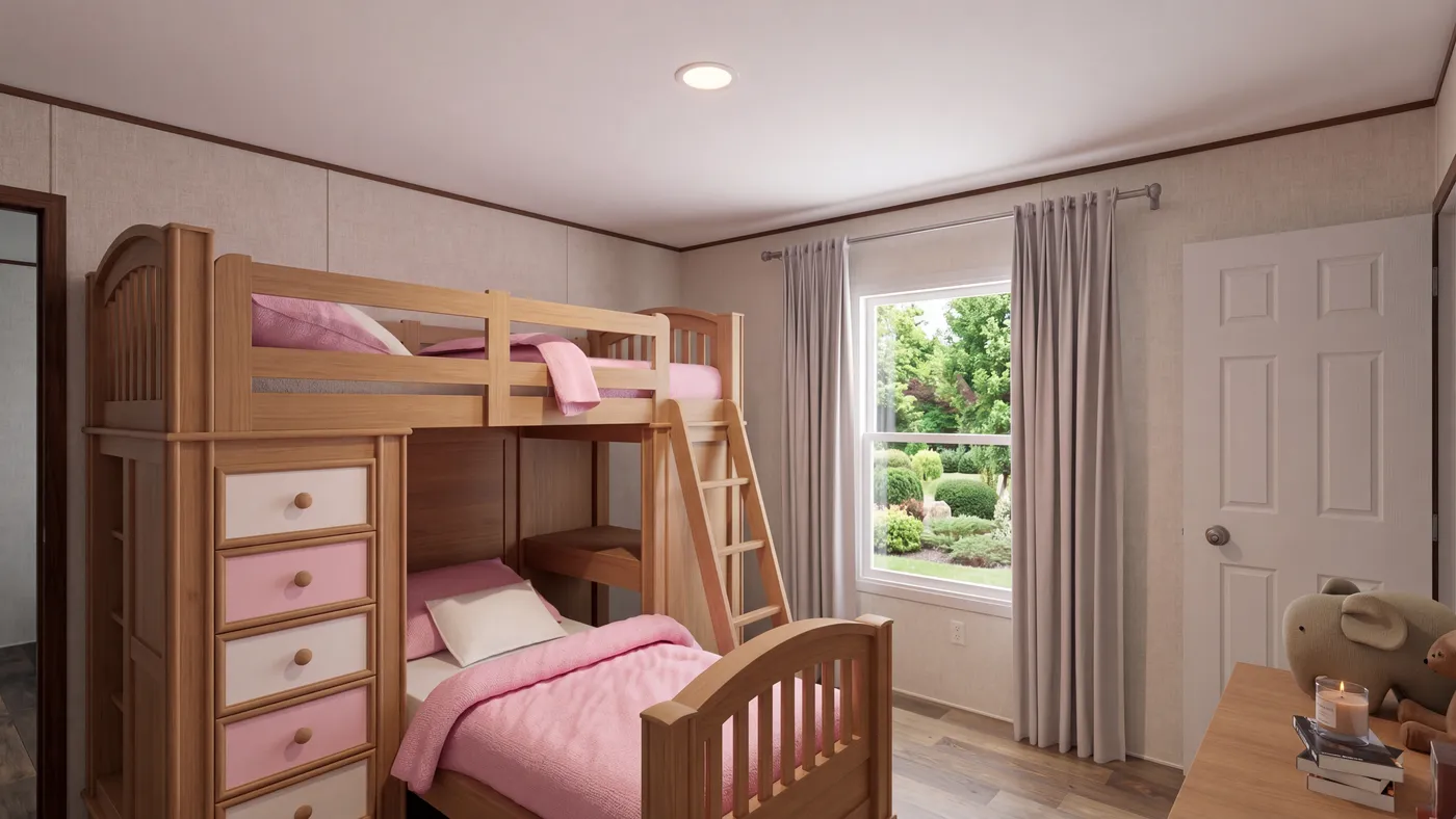 The MAGNOLIA Guest Bedroom. This Manufactured Mobile Home features 3 bedrooms and 2 baths.