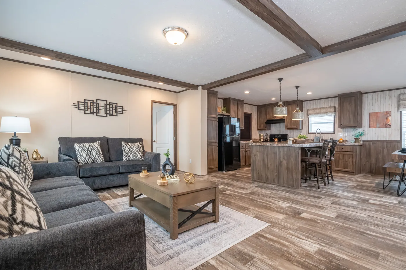 The HARDIN Living Room. This Manufactured Mobile Home features 3 bedrooms and 2 baths.