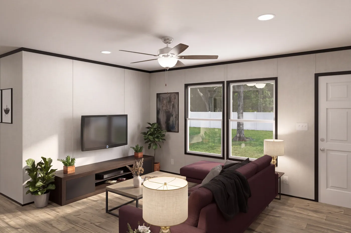 The THE MOUNTAINEER 48 Living Room. This Manufactured Mobile Home features 3 bedrooms and 2 baths.
