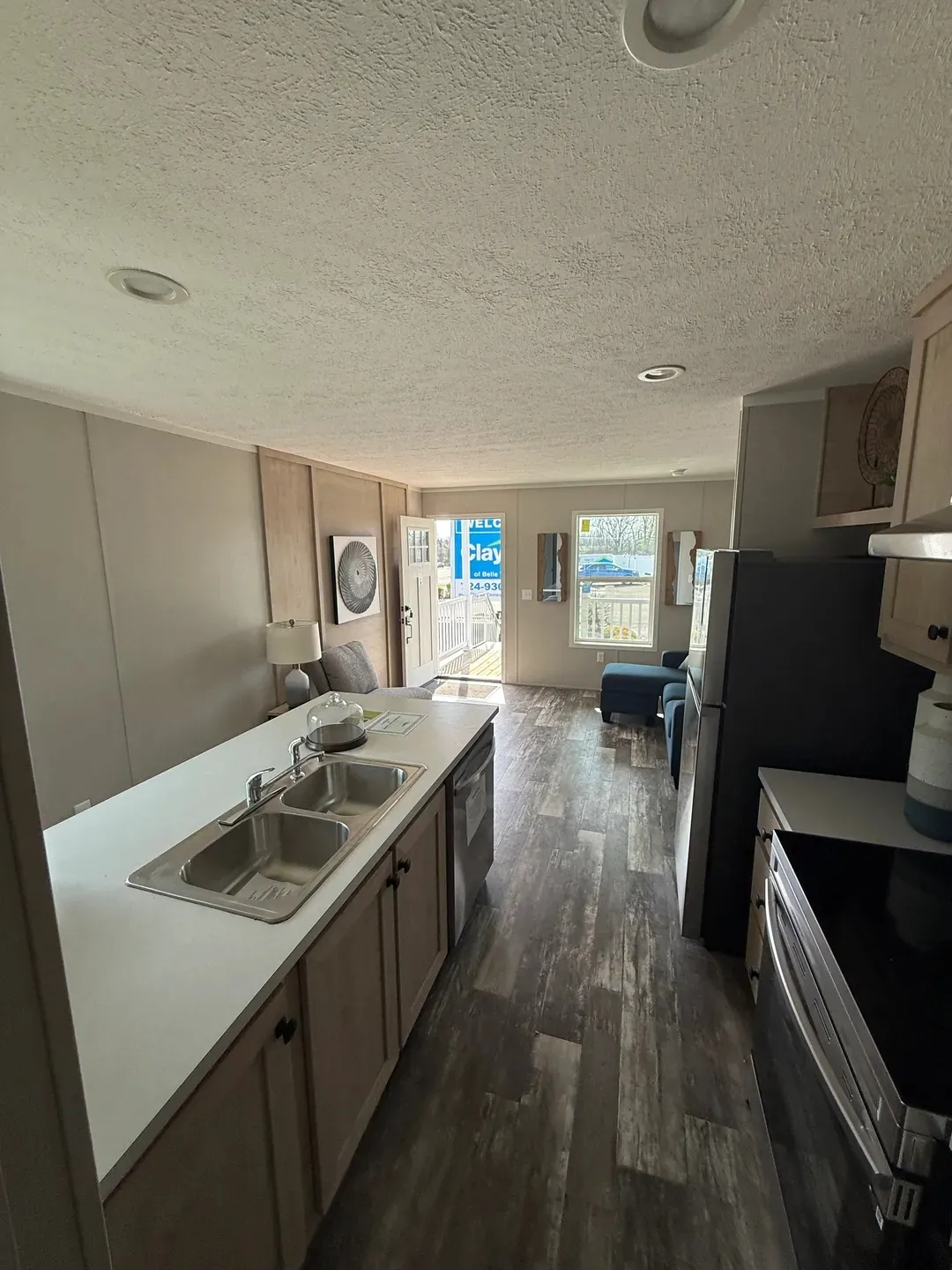 The ONYX Kitchen. This Manufactured Mobile Home features 1 bedroom and 1 bath.