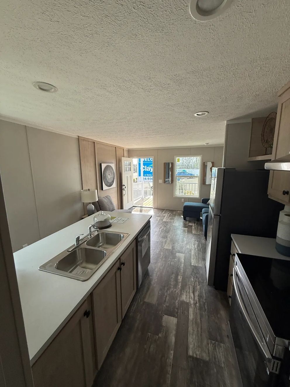The ONYX Kitchen. This Manufactured Mobile Home features 1 bedroom and 1 bath.