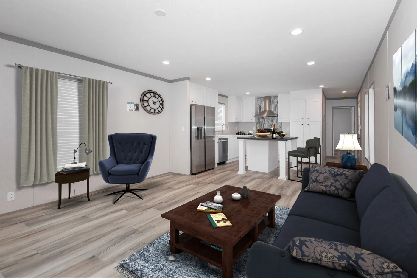 The THE PANTRY HOUSE Living Room. This Manufactured Mobile Home features 3 bedrooms and 2 baths.