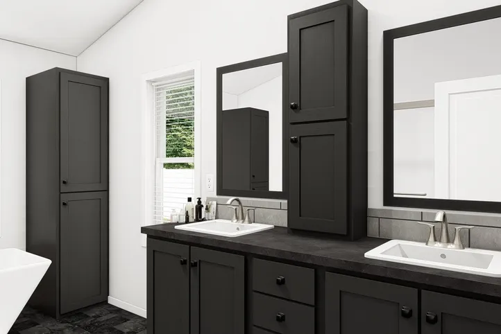 The ING564F SHASTA              GW Primary Bathroom. This Manufactured Mobile Home features 3 bedrooms and 2 baths.