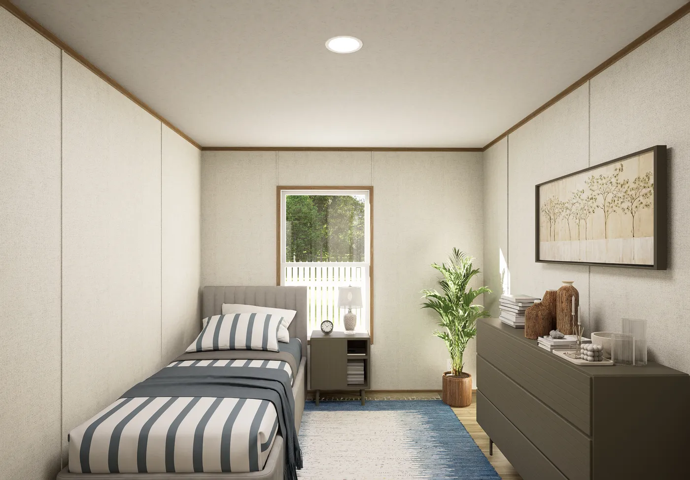 The GROVE Guest Bedroom. This Manufactured Mobile Home features 3 bedrooms and 2 baths.
