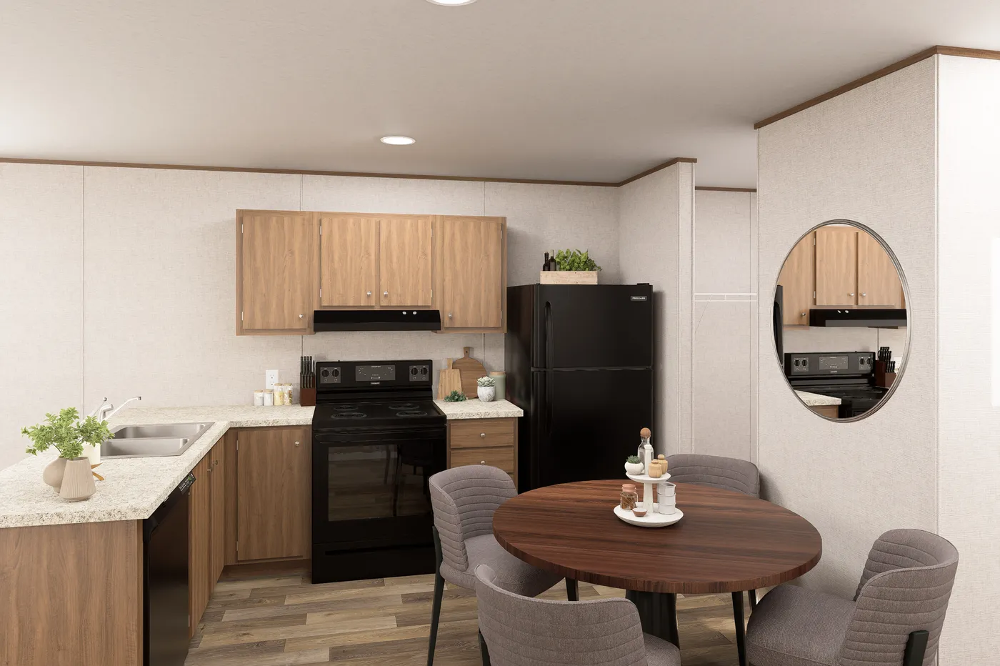 The CYPRESS Kitchen. This Manufactured Mobile Home features 4 bedrooms and 2 baths.