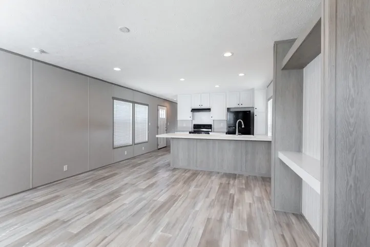 The BLAZER 66 F Living Room. This Manufactured Mobile Home features 3 bedrooms and 2 baths.