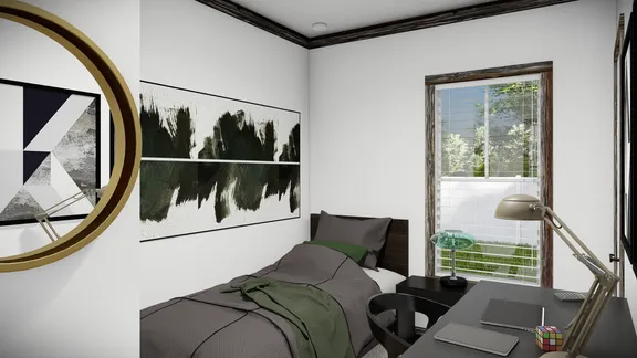 The THE BANDIT Guest Bedroom. This Manufactured Mobile Home features 3 bedrooms and 2 baths.