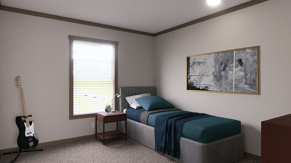 The NELLIE Guest Bedroom. This Manufactured Mobile Home features 4 bedrooms and 2 baths.