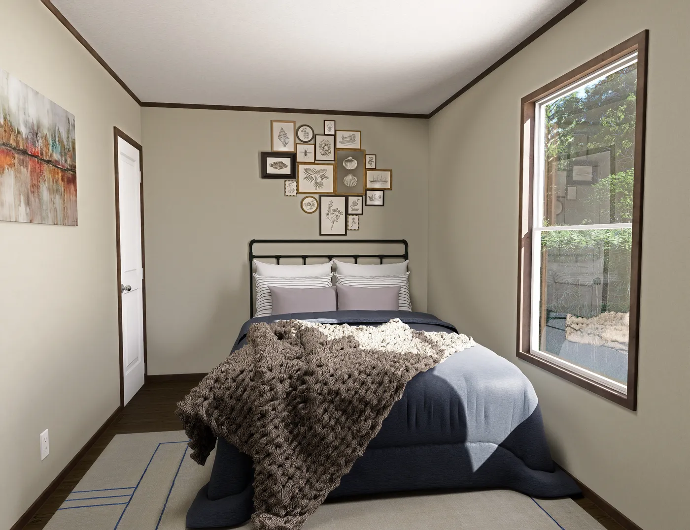 The ZION Guest Bedroom. This Manufactured Mobile Home features 3 bedrooms and 2 baths.