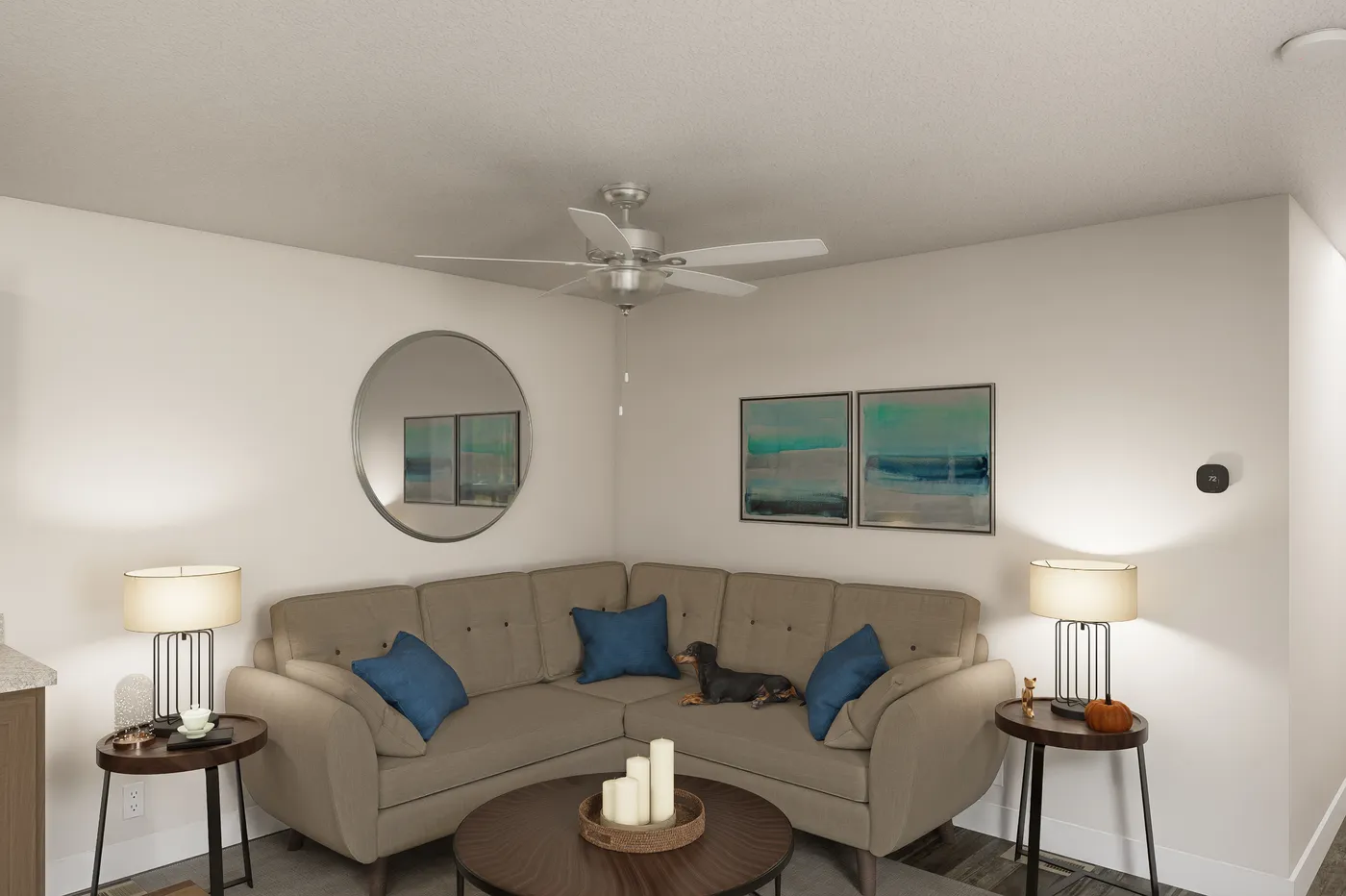 The 6616-SW022 Living Room. This Manufactured Mobile Home features 3 bedrooms and 2 baths.