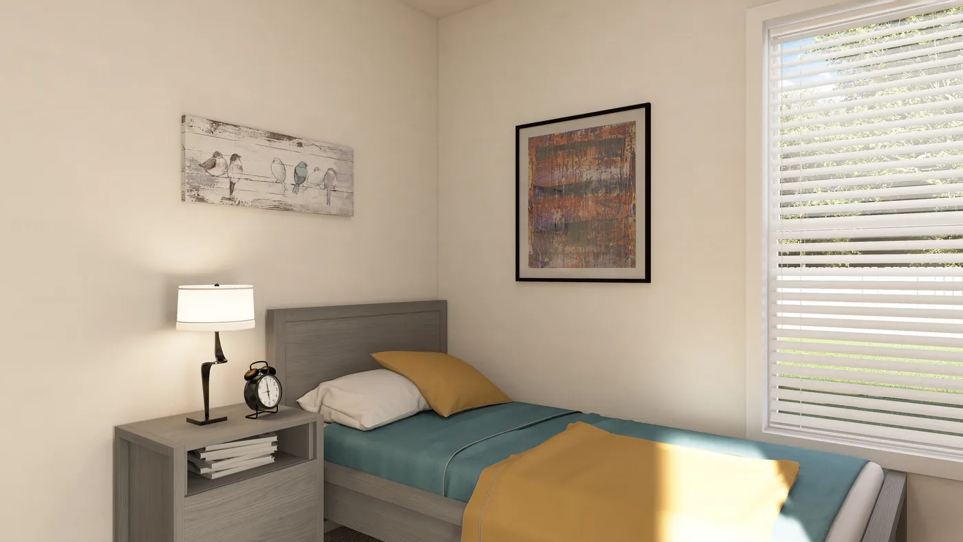 The DRM521M 52' DREAM Bedroom. This Manufactured Mobile Home features 2 bedrooms and 1 bath.