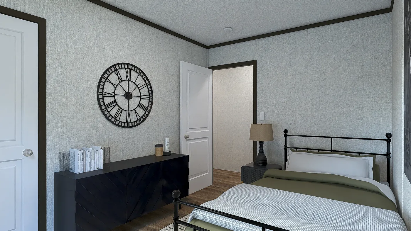 The INTUITION Guest Bedroom. This Manufactured Mobile Home features 3 bedrooms and 2 baths.