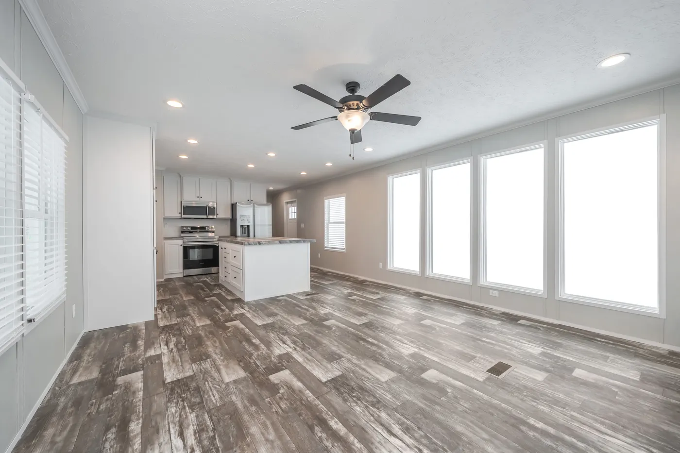 The WILLOW Living Room. This Manufactured Mobile Home features 3 bedrooms and 2 baths.