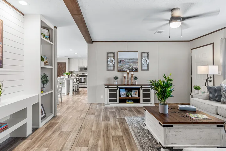 The THE ANNIVERSARY 2.1 Living Room. This Manufactured Mobile Home features 3 bedrooms and 2 baths.