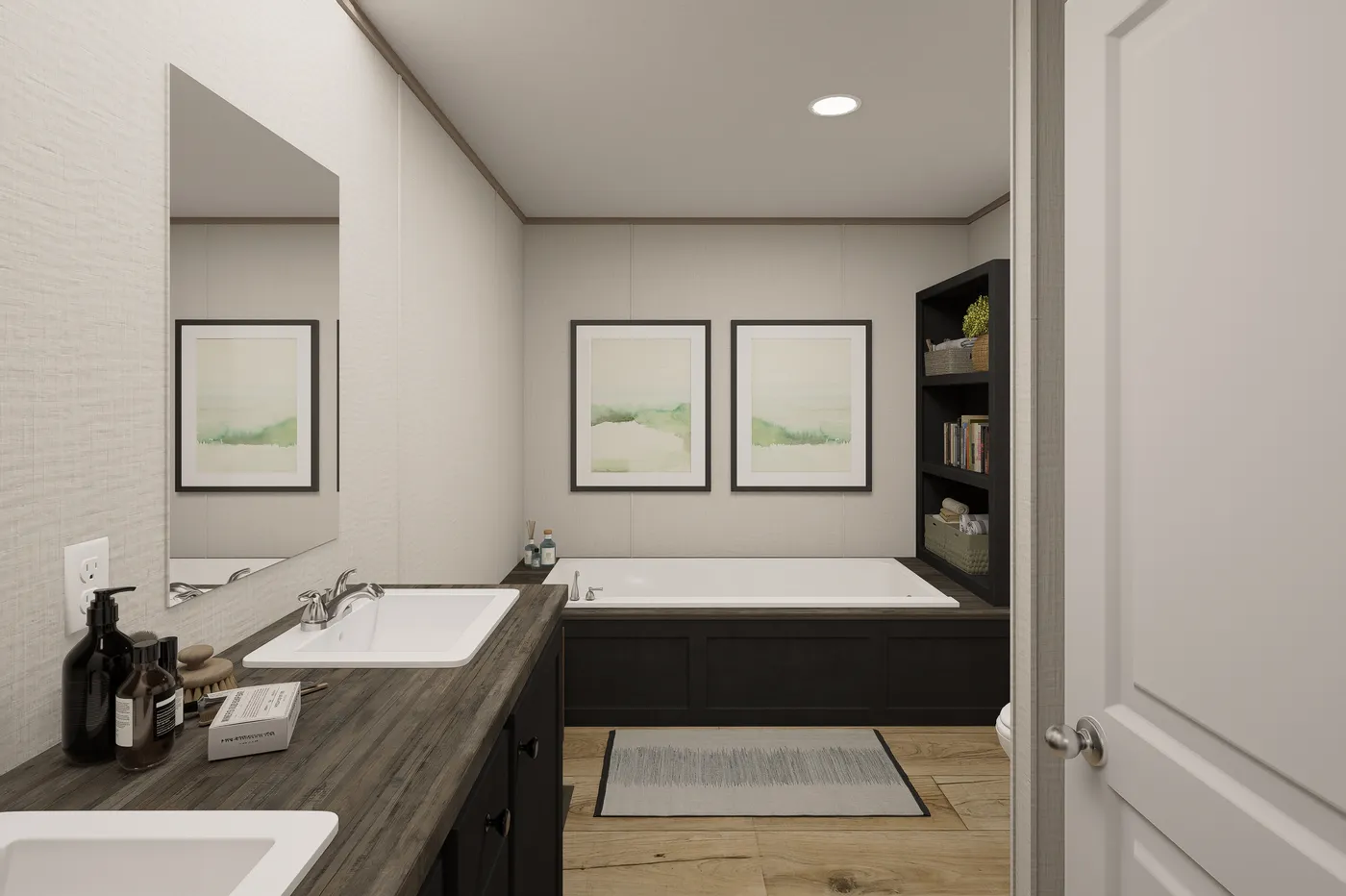 The ULTRA FLEX Primary Bathroom. This Manufactured Mobile Home features 4 bedrooms and 2 baths.