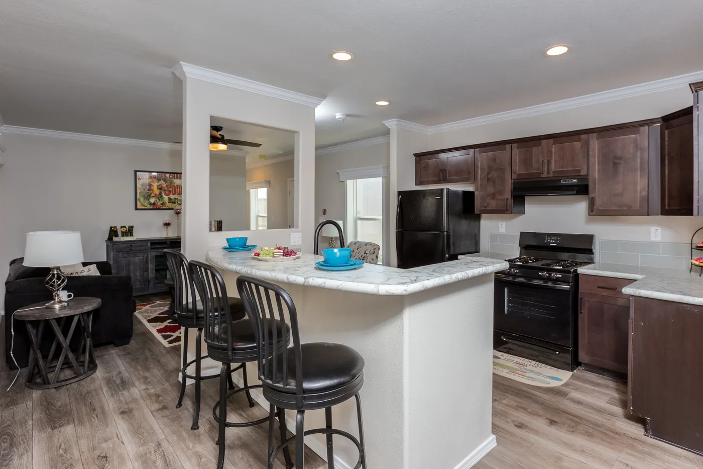 The K1668A Kitchen. This Manufactured Mobile Home features 2 bedrooms and 2 baths.