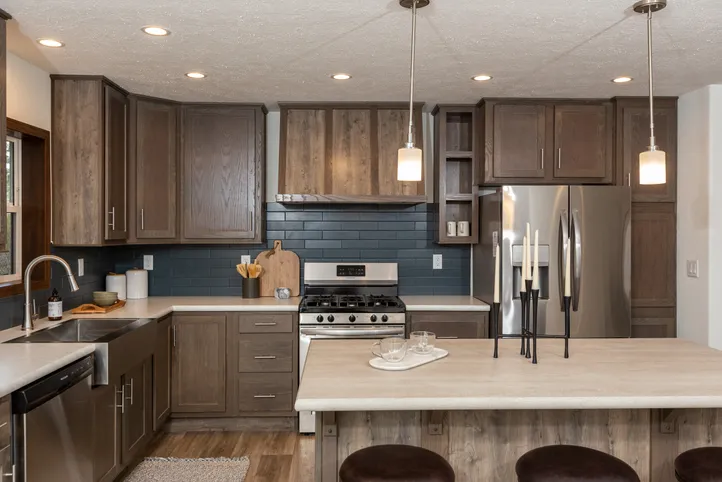 The LEGEND 86 Kitchen. This Manufactured Mobile Home features 3 bedrooms and 2 baths.