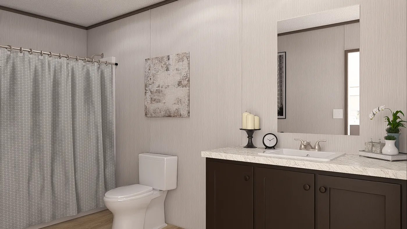 The ULTRA PRO 3 BR 28X56 Guest Bathroom. This Manufactured Mobile Home features 3 bedrooms and 2 baths.