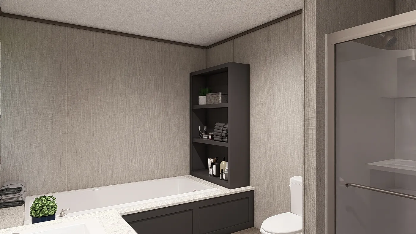The ULTRA PRO 4 BR 28X68 Primary Bathroom. This Manufactured Mobile Home features 4 bedrooms and 2 baths.