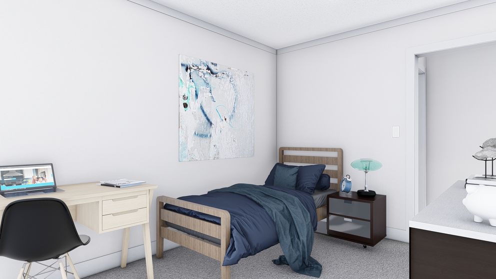 The JOHNNY B GOODE Bedroom. This Manufactured Mobile Home features 3 bedrooms and 2 baths.