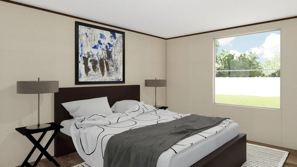 The SPECTACULAR Guest Bedroom. This Manufactured Mobile Home features 3 bedrooms and 2 baths.