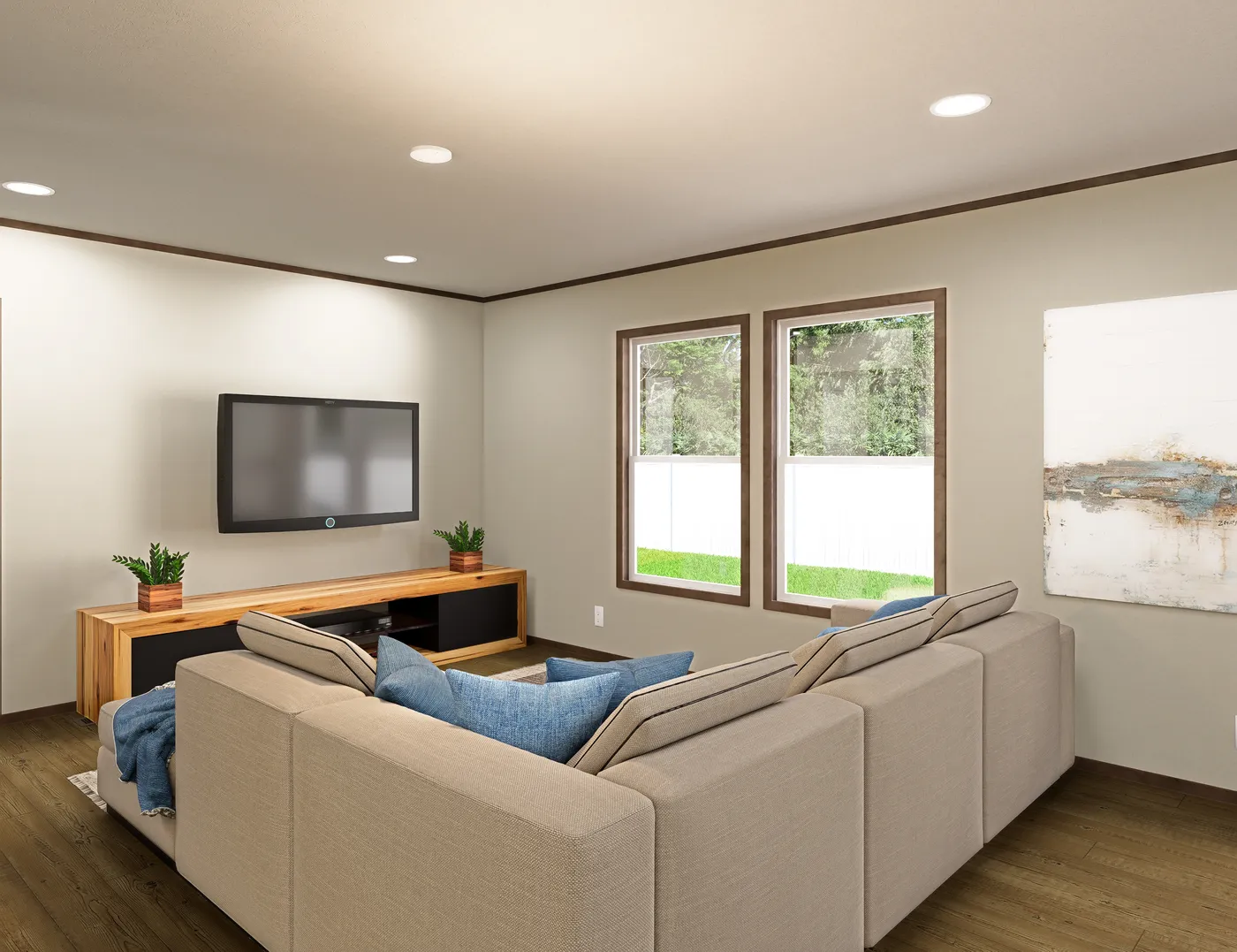 The MOROCCO Family Room. This Manufactured Mobile Home features 4 bedrooms and 2 baths.