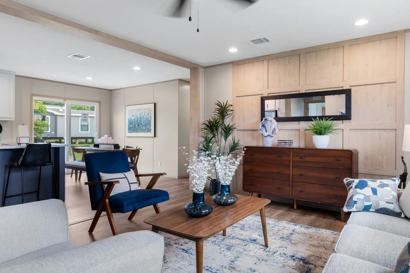 The FIJI Living Room. This Manufactured Mobile Home features 3 bedrooms and 2 baths.