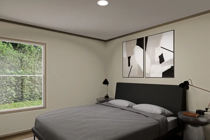 The SUMMIT Guest Bedroom. This Manufactured Mobile Home features 4 bedrooms and 3 baths.